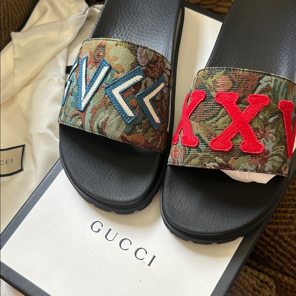 Gucci Men's floral brocade slides - Picture 7 of 16